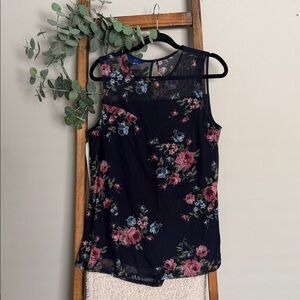 Apt. 9 Black Floral Sleeveless Blouse